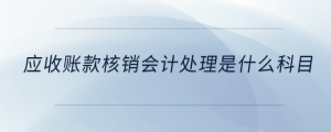 應收賬款核銷會計處理是什么科目