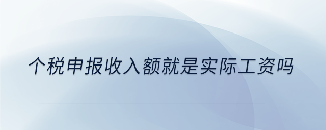 個稅申報收入額就是實(shí)際工資嗎