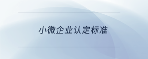小微企業認定標準