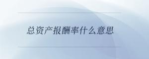 總資產報酬率什么意思