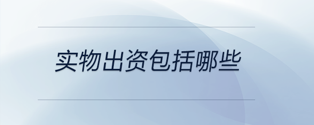 實物出資包括哪些