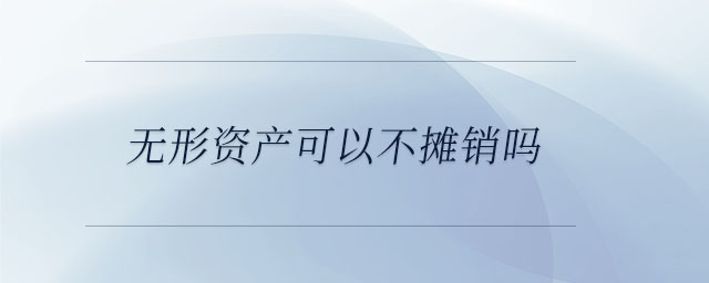 無(wú)形資產(chǎn)可以不攤銷嗎