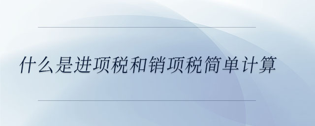什么是進項稅和銷項稅簡單計算