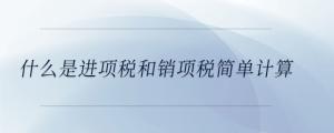 什么是進項稅和銷項稅簡單計算