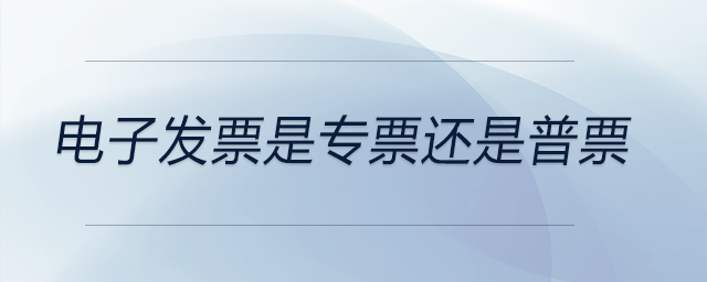 電子發票是專票還是普票