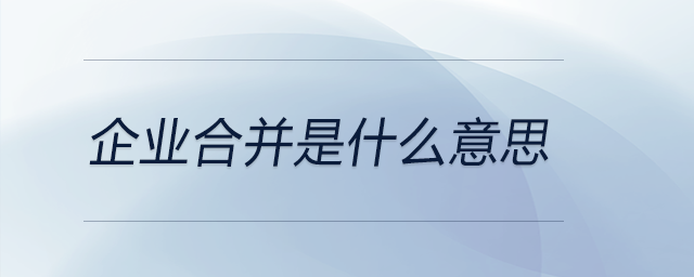 企業合并是什么意思