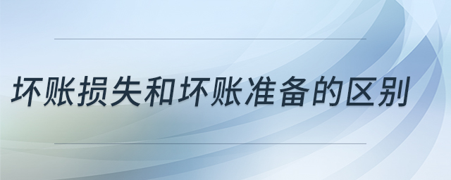 壞賬損失和壞賬準備的區別