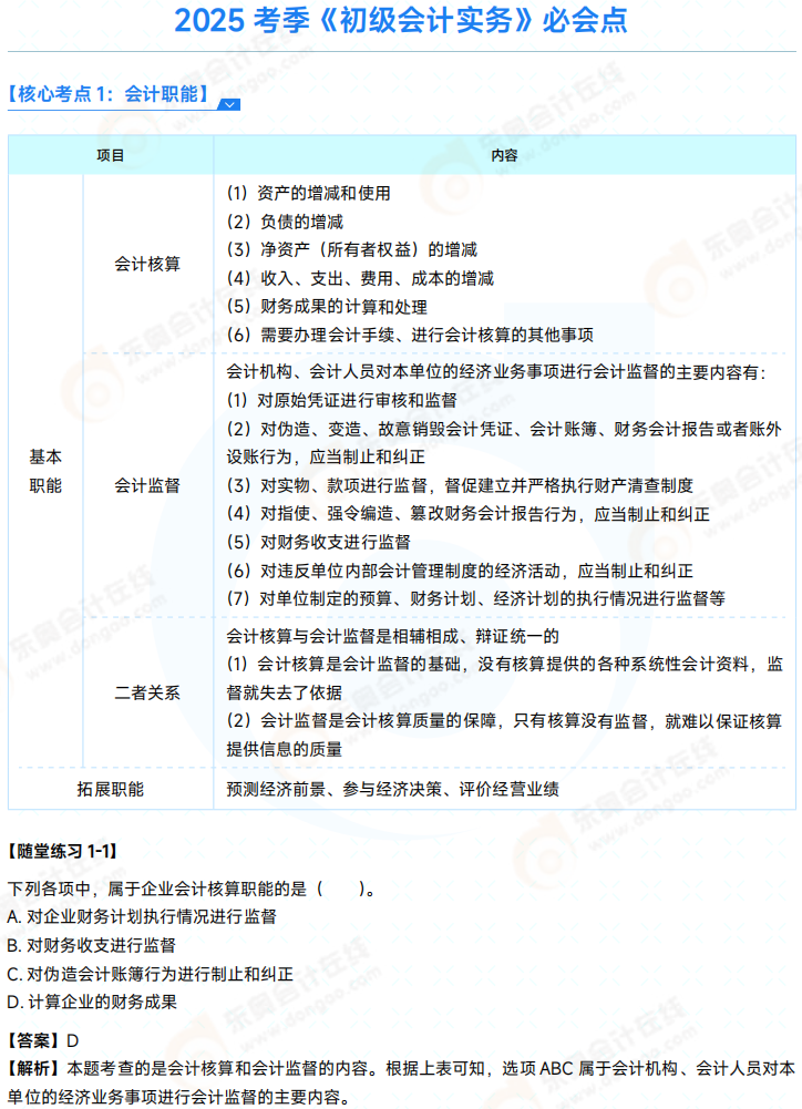 2025年《初級會計實務》必會點 01