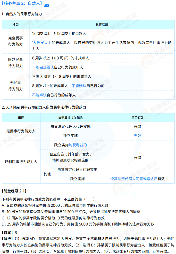 2025年初級會計師《經(jīng)濟(jì)法基礎(chǔ)》必會點(diǎn) 02