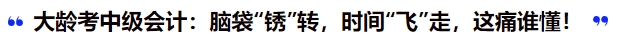 大齡考中級會計：腦袋“銹”轉(zhuǎn)，時間“飛”走，這痛誰懂！