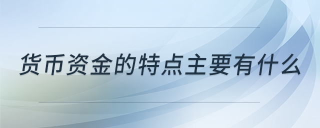 貨幣資金的特點主要有什么