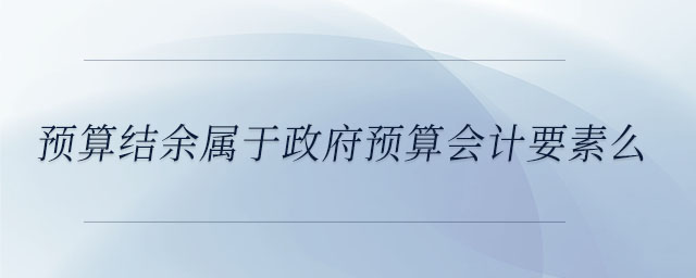 預(yù)算結(jié)余屬于政府預(yù)算會(huì)計(jì)要素么