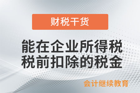 企業(yè)發(fā)生的哪些稅金可以在企業(yè)所得稅稅前扣除？