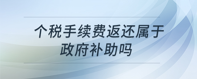 個稅手續費返還屬于政府補助嗎