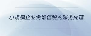小規模企業免增值稅的賬務處理