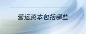 營(yíng)運(yùn)資本包括哪些