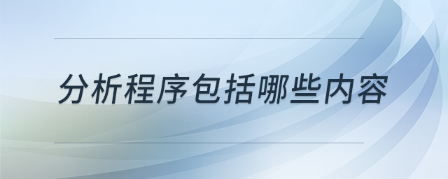 分析程序包括哪些內容