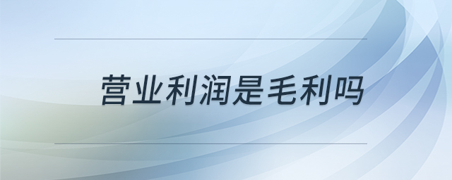 營業利潤是毛利嗎