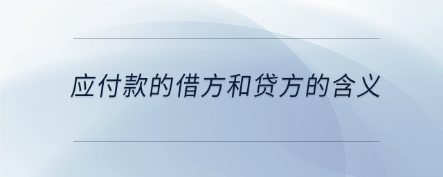 應付款的借方和貸方的含義