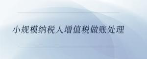 小規模納稅人增值稅做賬處理