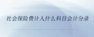 社會保險費計入什么科目會計分錄