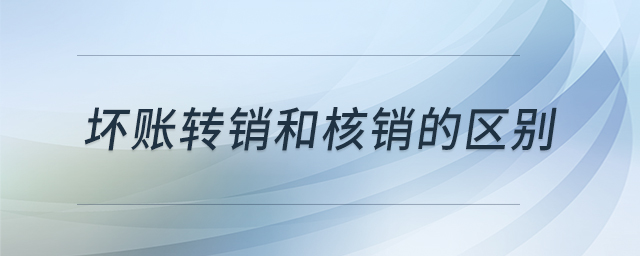 壞賬轉銷和核銷的區別