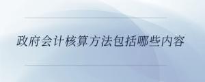 政府會計核算方法包括哪些內容