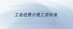 工會(huì)經(jīng)費(fèi)計(jì)提工資標(biāo)準(zhǔn)