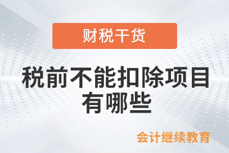 企業所得稅稅前不能扣除項目都有哪些？