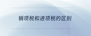 銷項稅和進項稅的區別