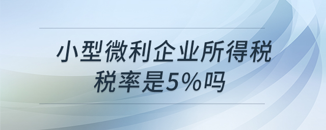 小型微利企業所得稅稅率是5%嗎