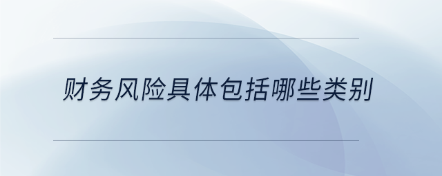 財務風險具體包括哪些類別