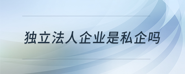 獨(dú)立法人企業(yè)是私企嗎