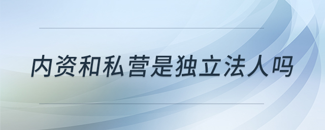 內資和私營是獨立法人嗎