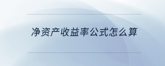 凈資產收益率公式怎么算