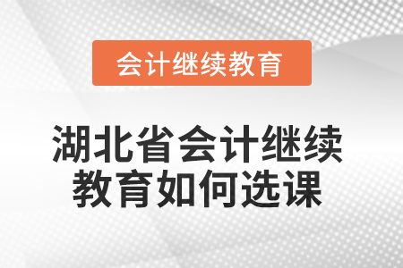 2025年湖北省會計繼續教育如何選課？