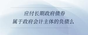 應付長期政府債券屬于政府會計主體的負債么