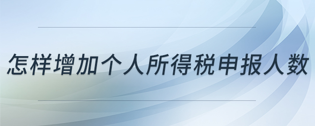怎樣增加個人所得稅申報人數(shù)