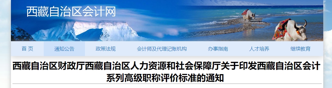 關于印發西藏高級會計師職稱評價標準的通知