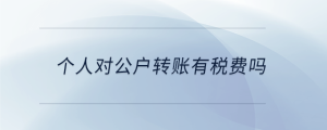 個人對公戶轉賬有稅費嗎