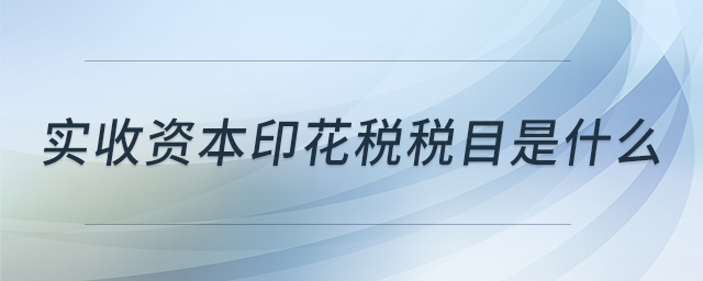 實收資本印花稅稅目是什么