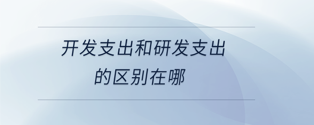開(kāi)發(fā)支出和研發(fā)支出的區(qū)別在哪
