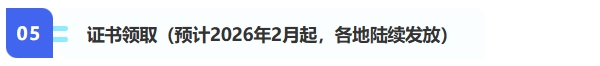 5、證書領取（預計2026年2月起，各地陸續發放）