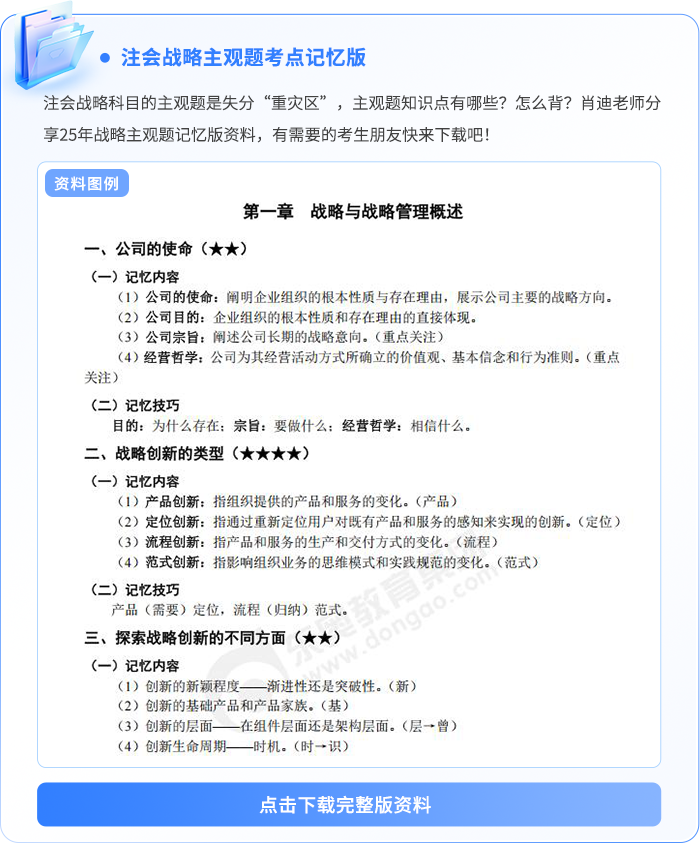 注會戰略主觀題記憶版資料例圖